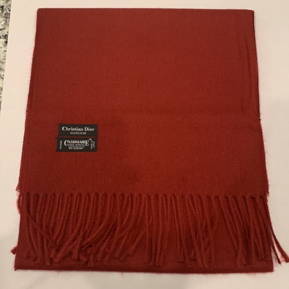 Christian Dior Monsieur Burgundy 100% Lambswool Scarf Muffler. - Picture 1 of 8